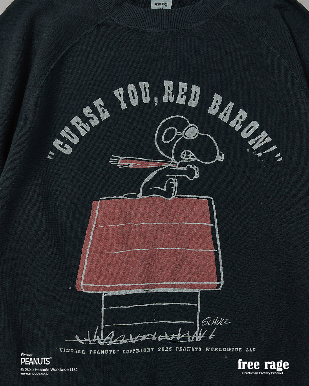 PEANUTS×free rage】FLYING ACE ラグランクルースウェット – freerage
