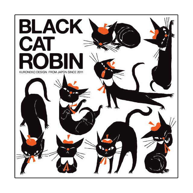 ラジパスストア / [黒ねこ意匠]ブックスリーブ(ポーズ)復刻版