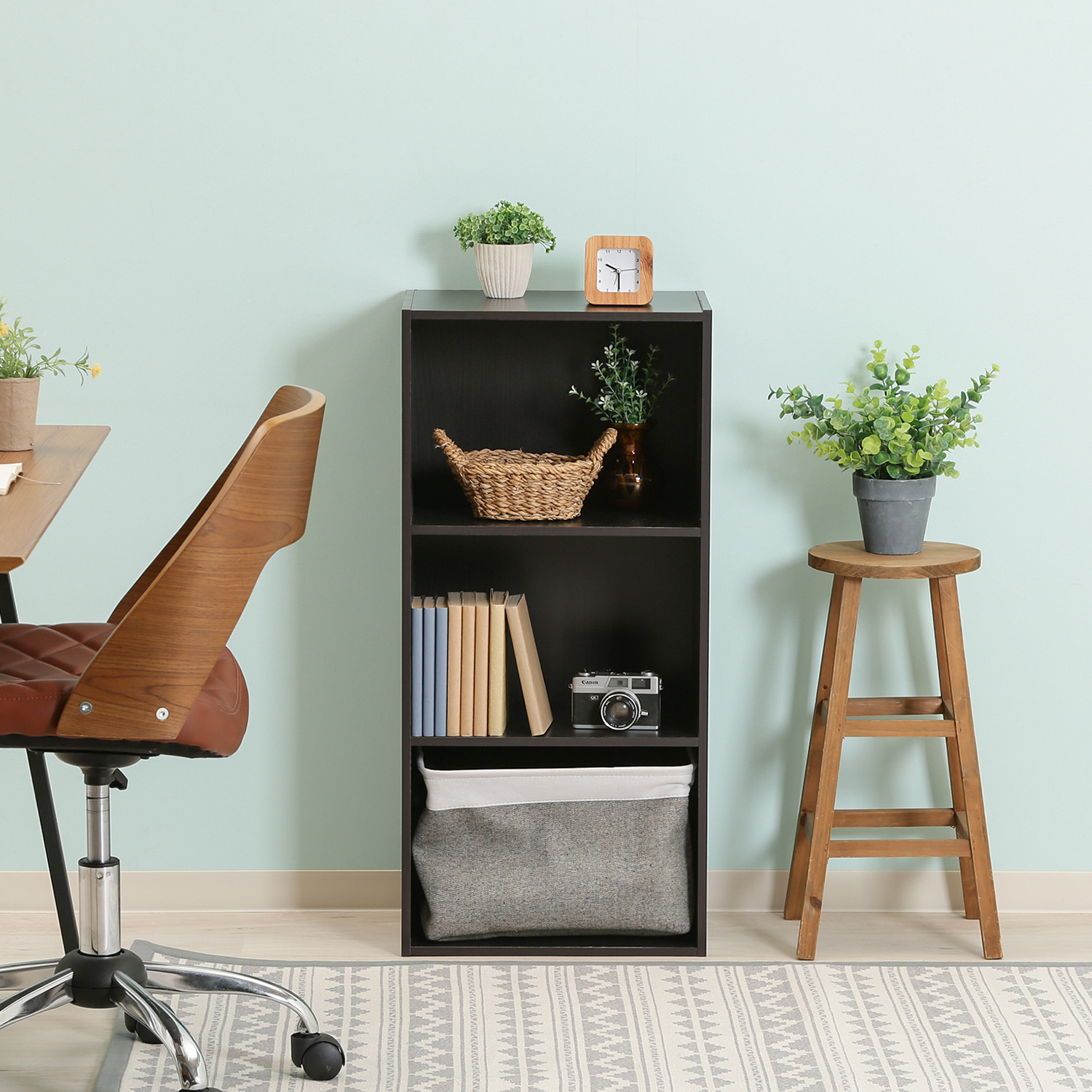 C/D:93502] [セット数:2pcs] カラーボックス 3段 HP943 ブラウン