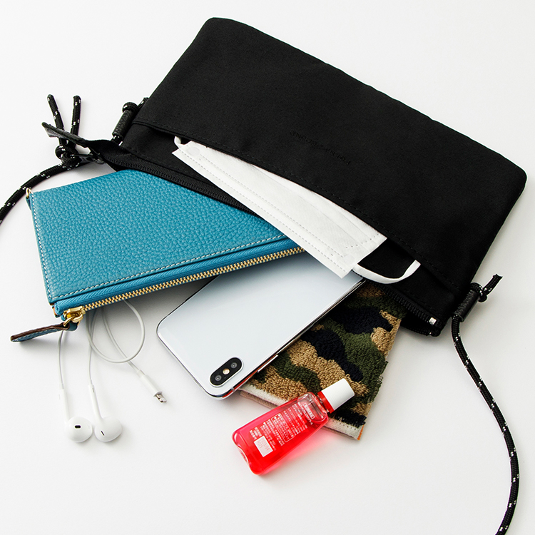 Folna Second】抗菌防臭 マスク用ポケット付きショルダーバッグ | 藤巻