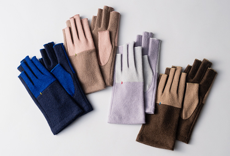 福田手袋】L'apero（ラペロ）カシミヤ100%指だしグローブ Poitiers