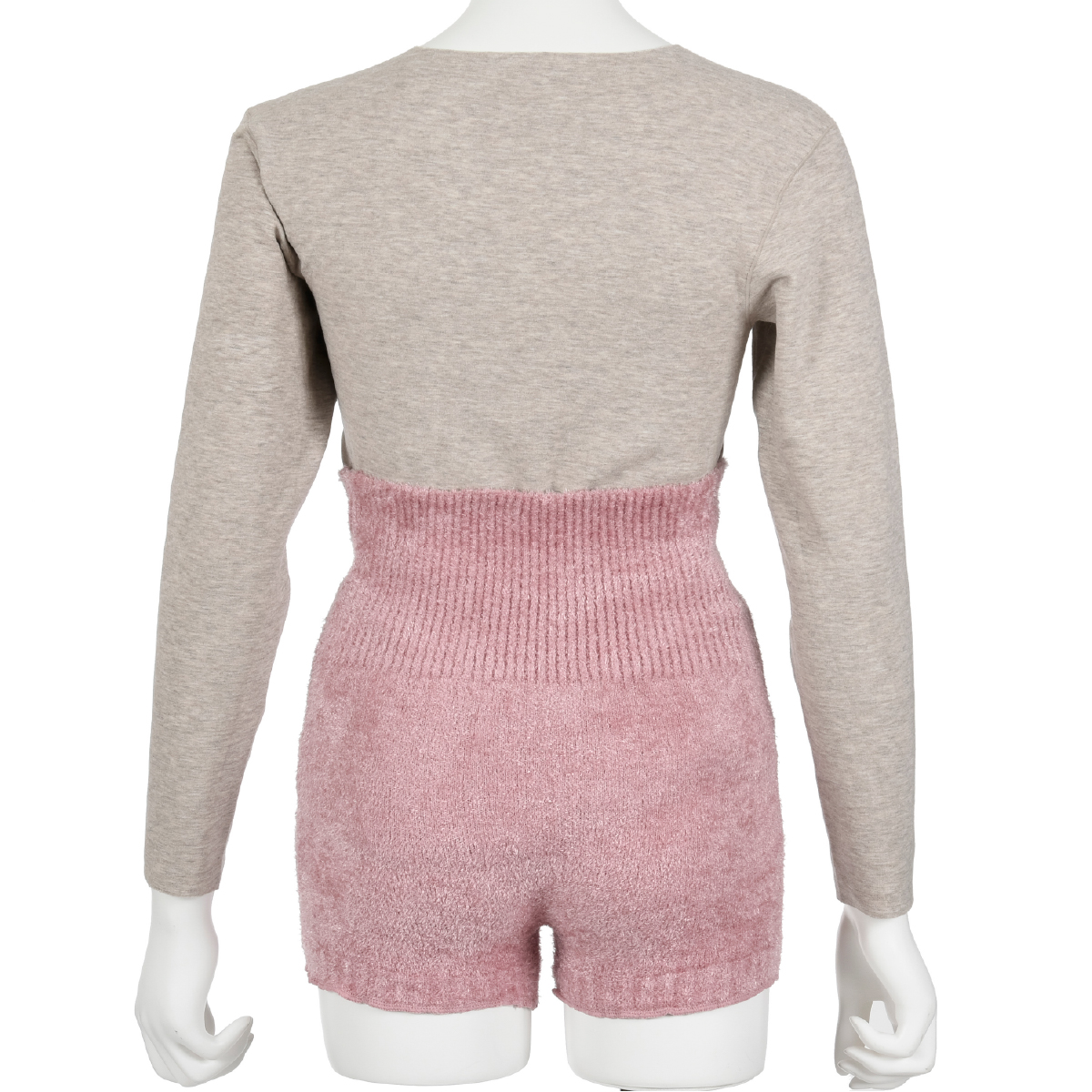 fukuske FUN(フクスケファン)】 腹巻き付きパンツ 無地 シャギー素材