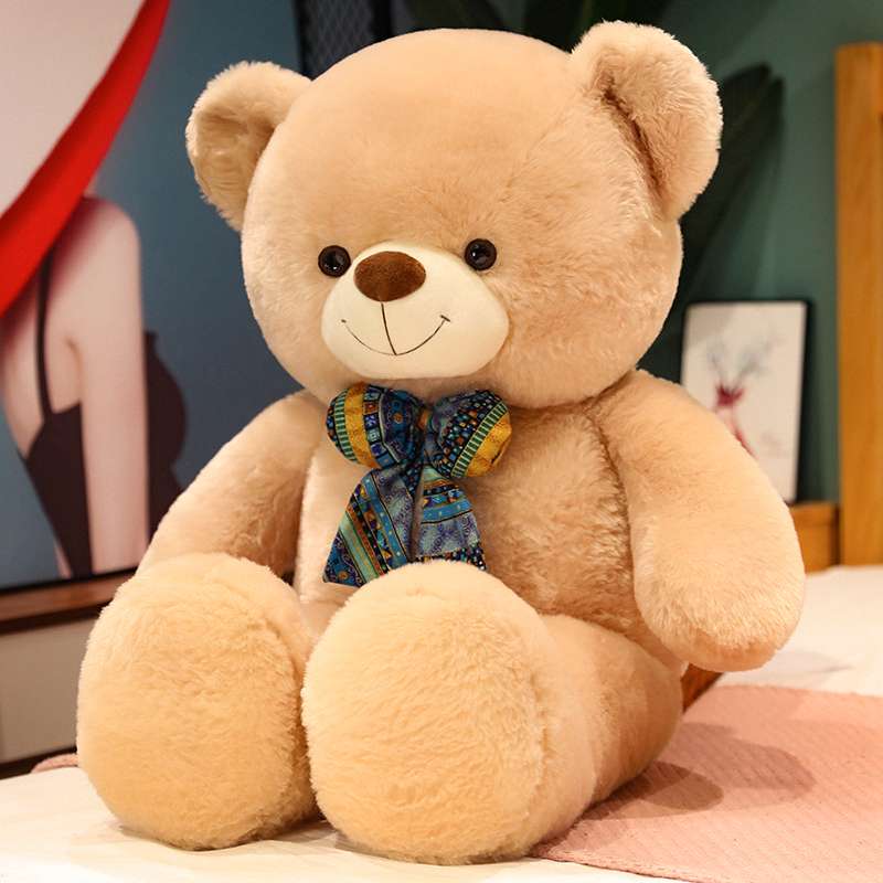 くまぬいぐるみ ふわもこリボン付きぬいぐるみ くま 茶色(大)|くま