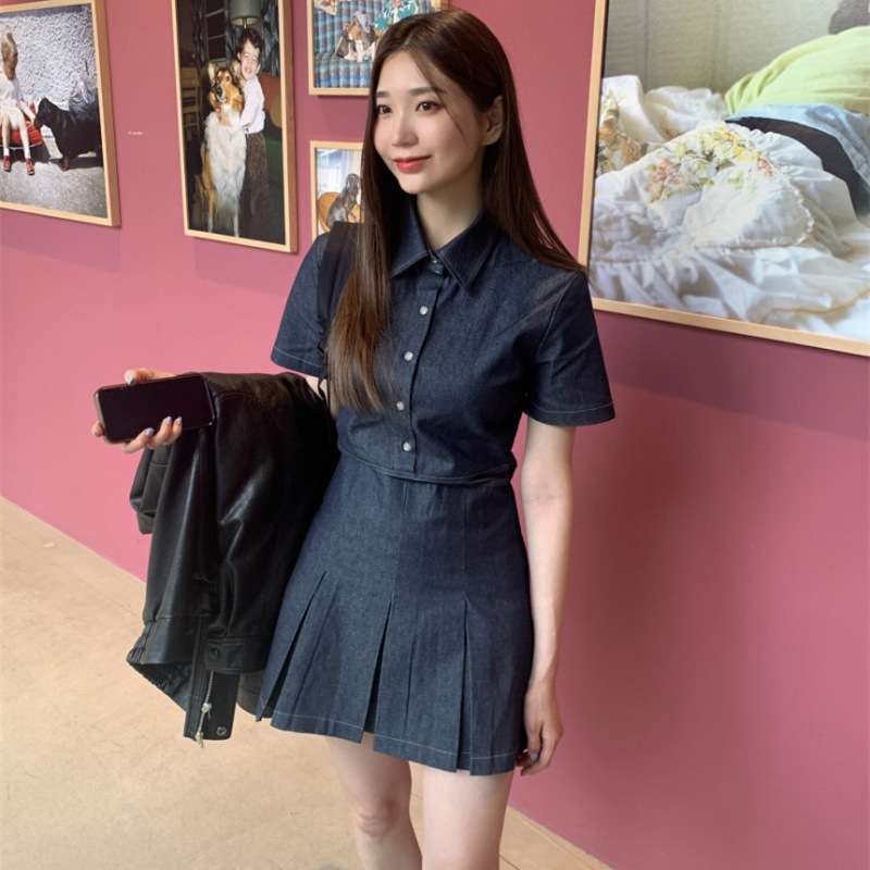 ドッキング 半袖デニムワンピース 半袖|ミニワンピース専門通販