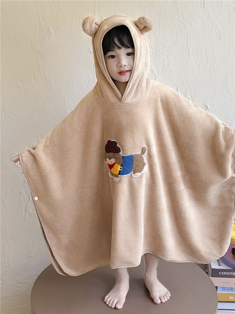 バスタオル キッズ用 冬用 厚手 フランネル 女の子 男の子 ポンチョ風