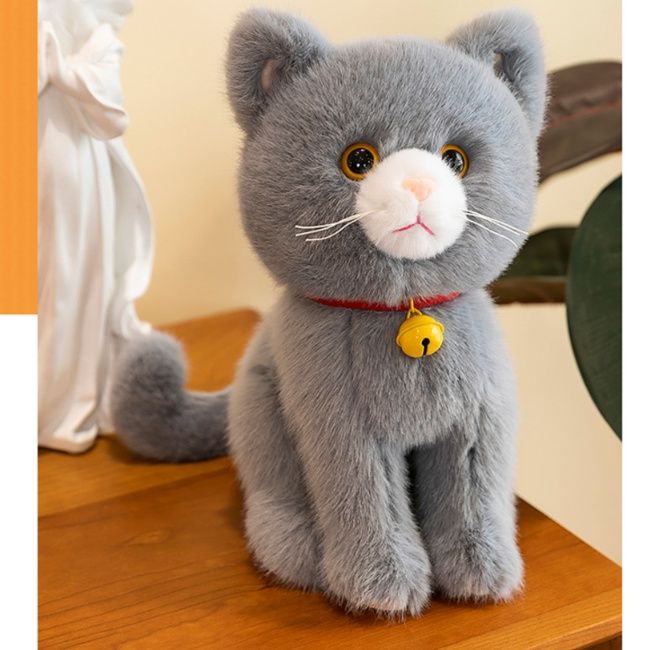 猫ぬいぐるみ グレー もふもふ丸猫 ぷにぷにキーホルダー グレー|猫