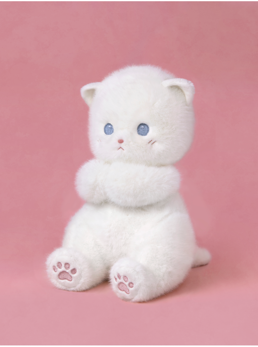 猫ぬいぐるみ ふわもこ天使のにゃんこ 白|猫ぬいぐるみ専門通販 Nyankomo