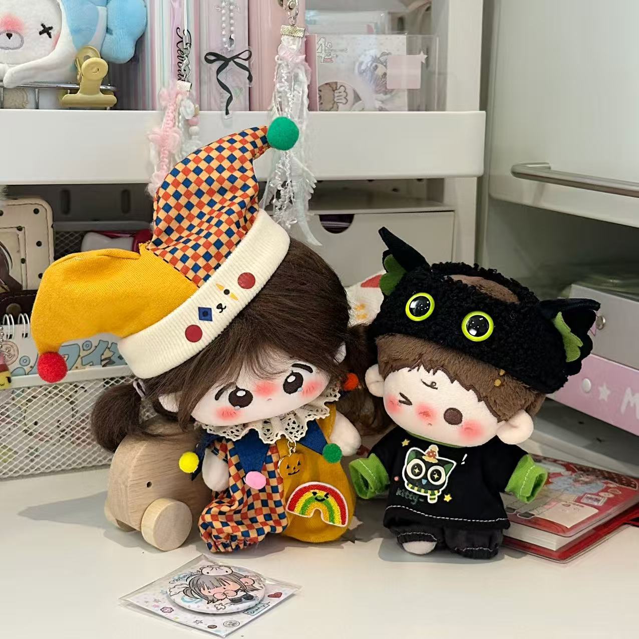 10cm】ぬいぐるみ服 ハロウィンうさぎ・きつねパーカー 10cm