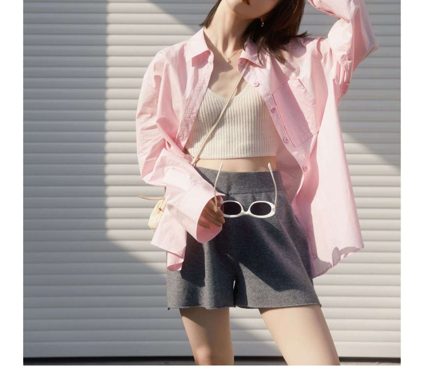 ピンクコーデ さらりと羽織れるオーバーサイズピンクシャツ シャツ