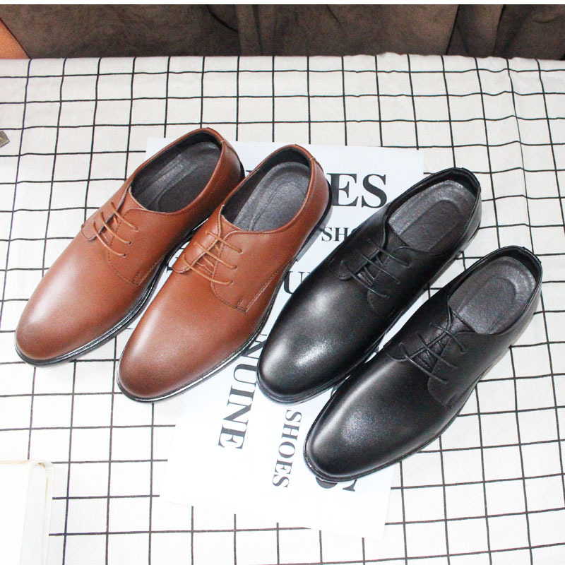 就活・冠婚葬祭】本革プレーントゥ 紐靴 メンズ向け 外羽根式 紳士靴