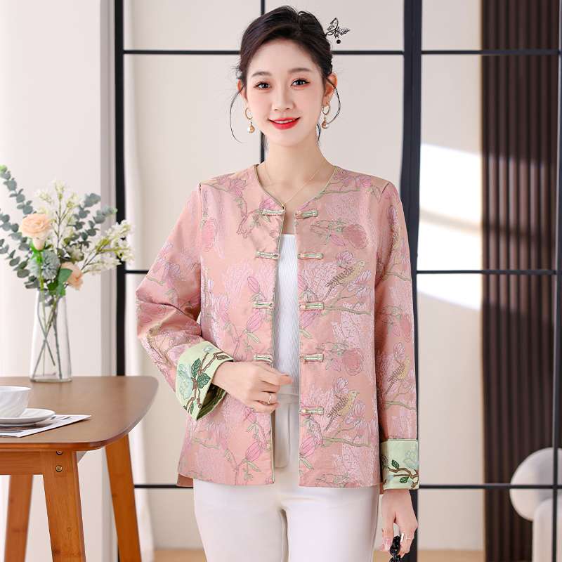 チャイナ服 花柄刺繍入りチャイナ風ジャケット ジャケット|チャイナ服