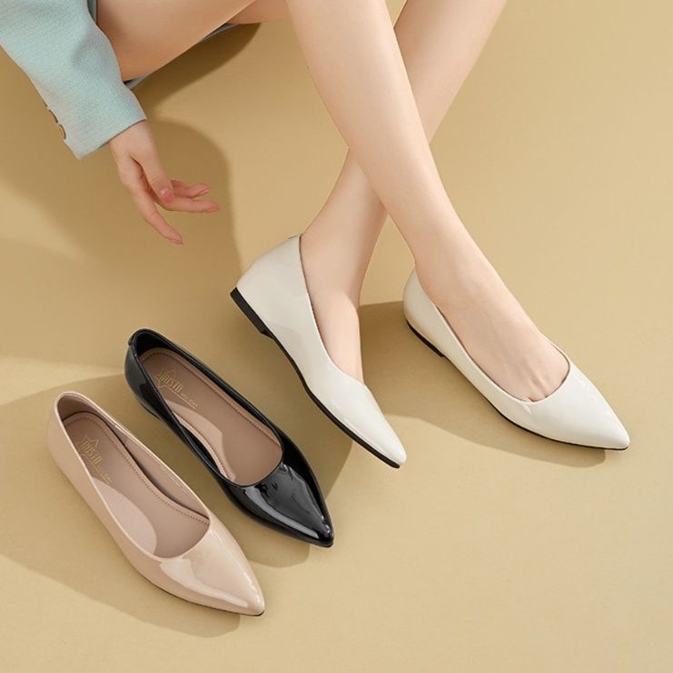 フラットシューズ エナメルインソールパンプス パンプス|フラット