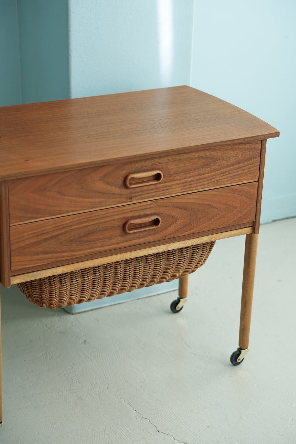 デンマークヴィンテージ ソーイングワゴン サイドテーブル 北欧家具