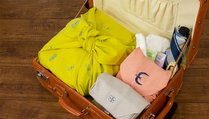 50 ミナ ペルホネン リネン刺繍 choucho サーモンピンク | ふろしき