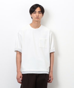 ストレッチポンチ×ストライプコンビTシャツ（47-60TK43-205