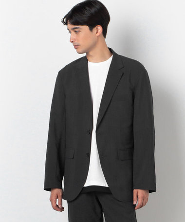 セットアップ対応】リネン ライク ポリエステル ジャケット（47-25JG09