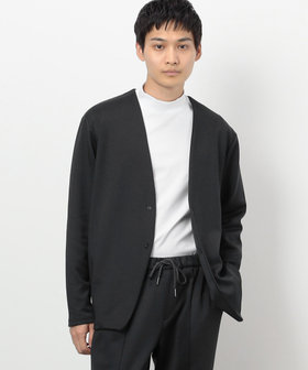 セットアップ対応】 ストレッチダンボールニット ノーカラージャケット