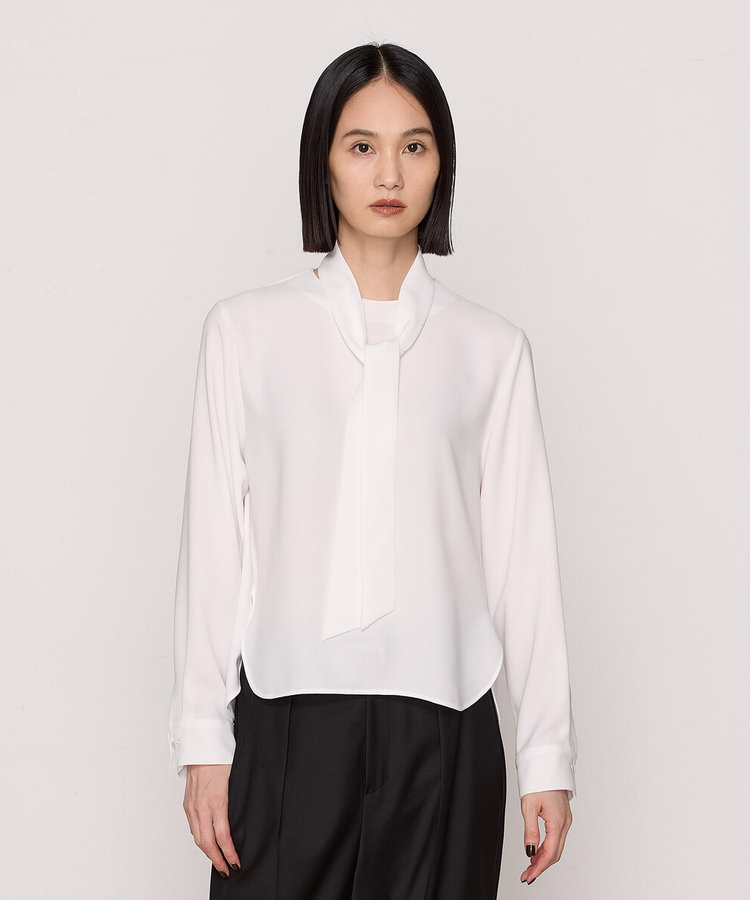 Sサイズ 〕 【2WAY】プルエラバックサテン ブラウス（54-73HI10-204