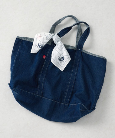 Vinti andrews ダークグレー トートバッグ デニム風