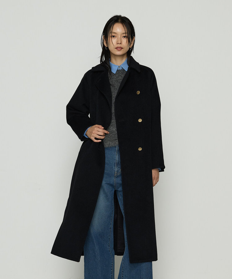 TALLサイズ 〕 アンゴラウール ロングトレンチコート（76-15WM05-205