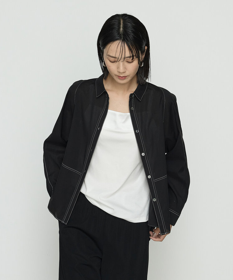 ドライオーガンジー ステッチワークドルマンシャツ（72-20HK04-205