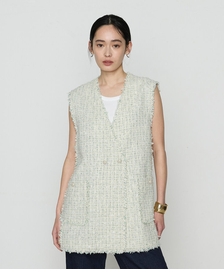 Sサイズ 〕 サマーツイード ジレ（96-11VK03-205）｜K.T キヨコ タカセ