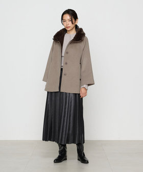 Sサイズ 〕 アンゴラウール Aラインショートコート（96-15WI03-204