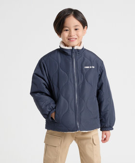 オンライン限定カラー:ブラック】リバーシブル キルト×ボア ブルゾン