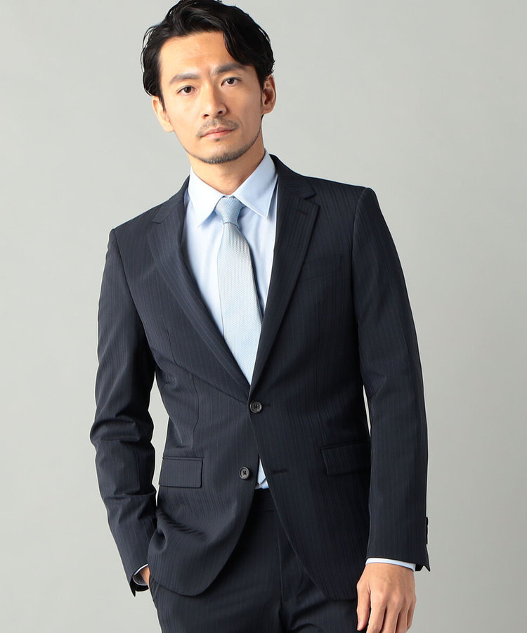 セットアップ対応】ポリエステルストレッチ ピンストライプ ジャケット