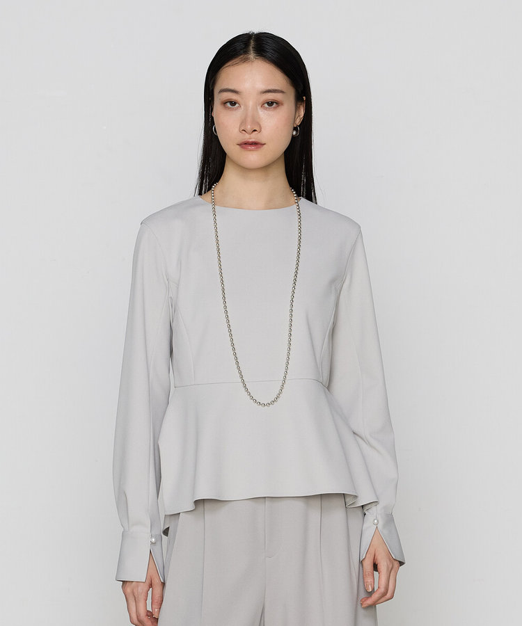 セットアップ対応】ジョーゼットジャージー ペプラムプルオーバー（01