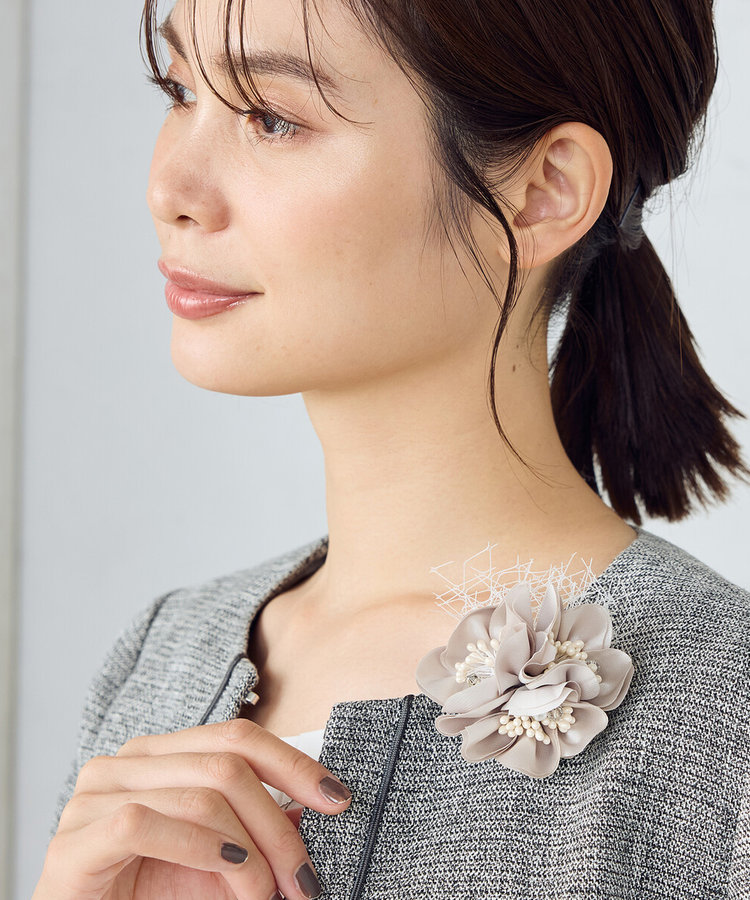 宮城舞さん着用】2WAYフラワー×チュール コサージュ（12-83AK01