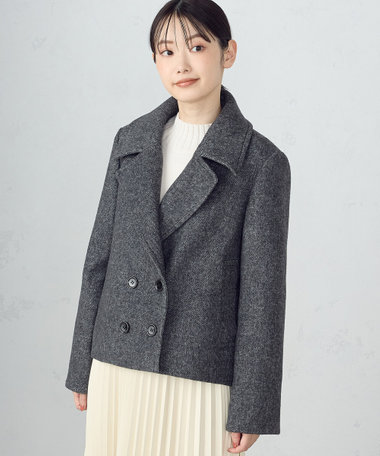 ウール混 ビーバー ピーコート（12-26WI02-204）｜コムサイズム（COMME