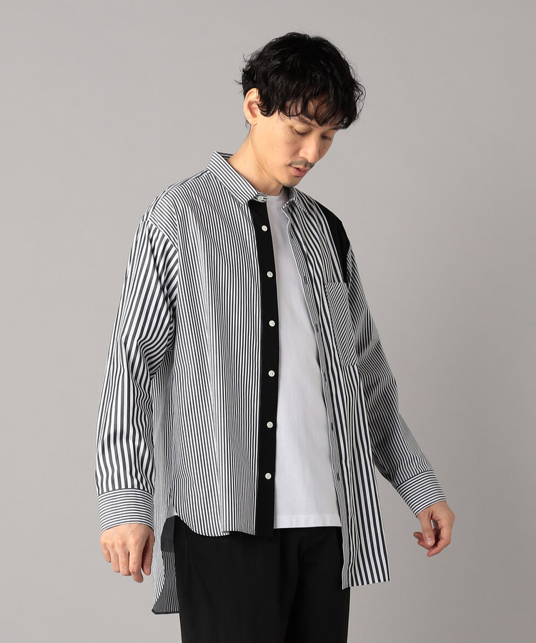 アシンメトリー ストライプシャツ（27-55IM01-205）｜ベータメン（β