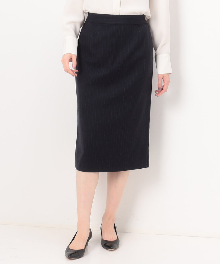 TALLサイズ 〕 【セットアップ対応】ウールストライプ スカート（34