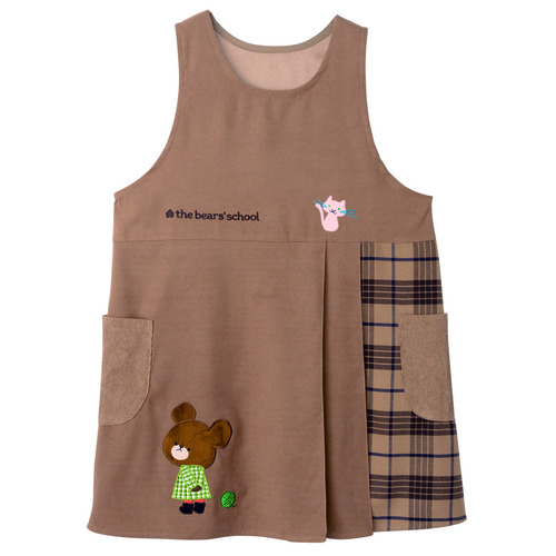 すてきな先生vol.100|くまのがっこうジャッキーとねこチェックエプロン