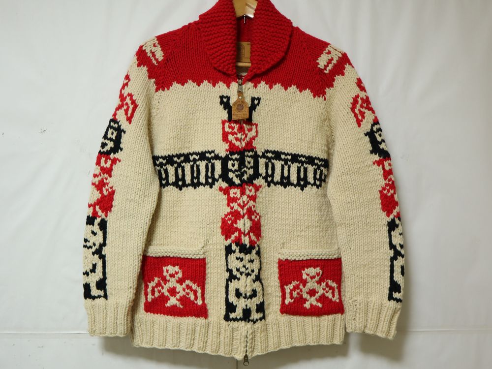 CANADIAN SWEATER トーテムポール カナダ製 ハンド ニット 100% ウール
