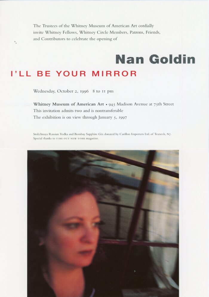 Gallery 98 | Nan Goldin, I'll Be Your Mirror, Folded Card, Whitney