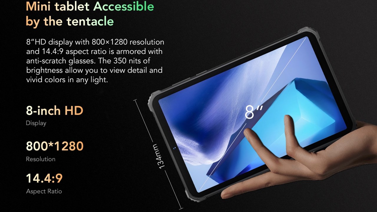 OUKITEL RT3」発表！Helio P22搭載、8インチとコンパクトなタフネス