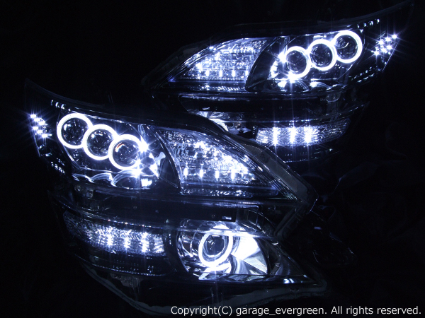 20系 ヴェルファイア プロジェクター＆LEDイカリング&白LED増設 仕様