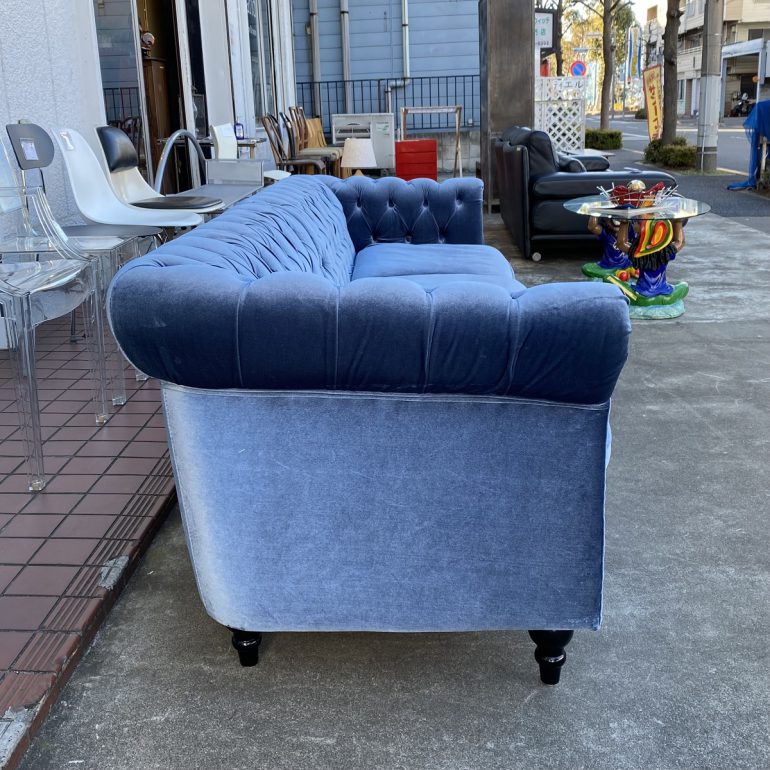 Vincent/ヴィンセント チェスターフィールド ソファ ブルー 4人掛け 4