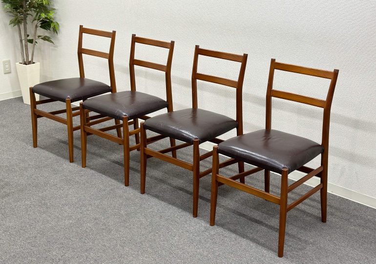 ヴィンテージ□Cassina/カッシーナ□646 ダイニングチェア 4脚セット