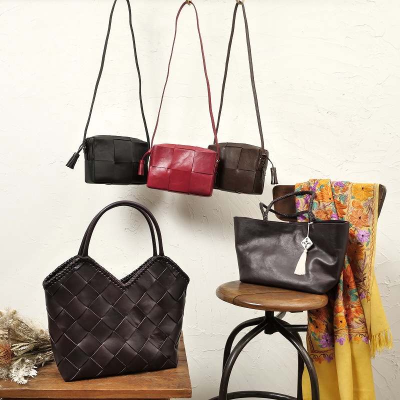 レザーメッシュミニショルダーバッグ｜マライカ公式通販