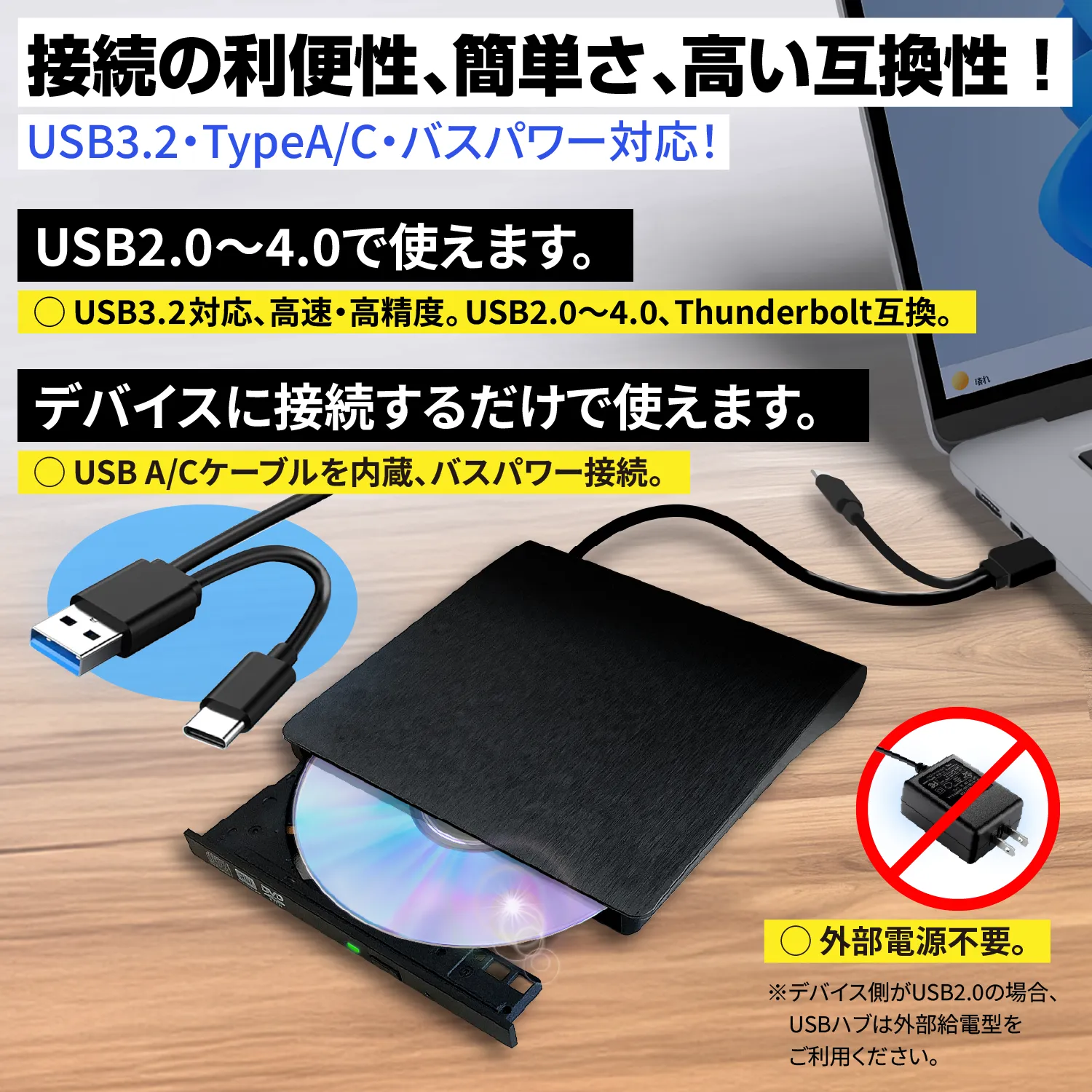 外付けDVDドライブ GEM-D1：ベストセラーのDVDドライブにWin/Macソフト