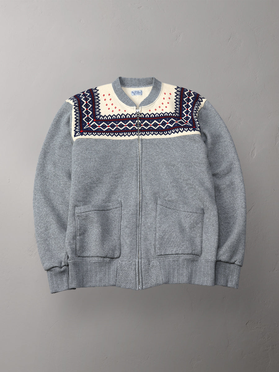 THE FLAT HEAD フラットヘッド 雪柄フルジップスウェット 裏起毛 FN