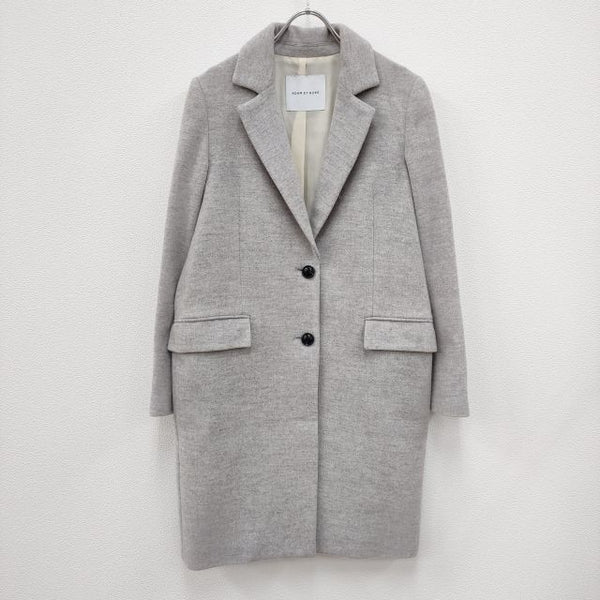 adam et Rope サイズ36 ウール カシミヤ混 チェスターコート グレー