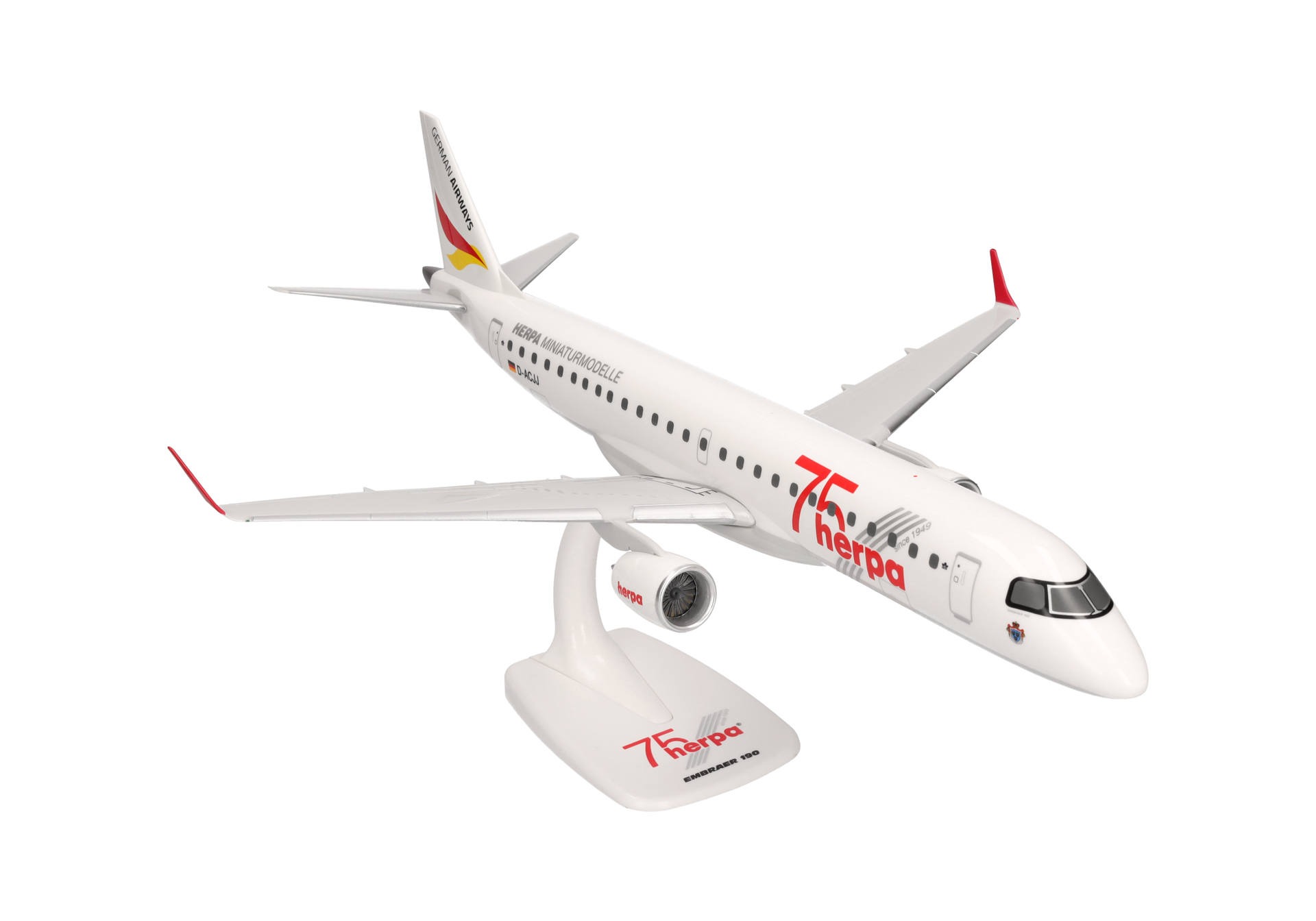 Aircraft Model Embraer ERJ-190 Herpa 75 Years 1:100 - GermanAirways