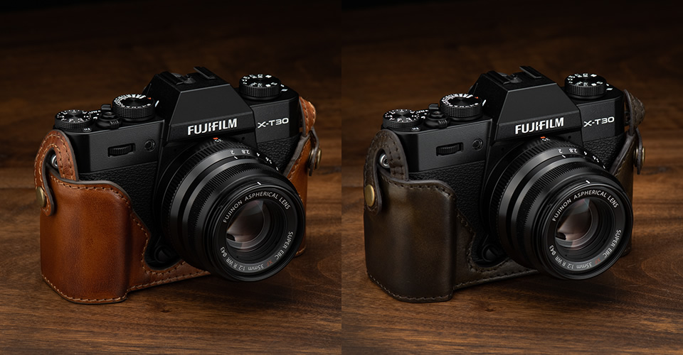 クラシカルなカメラにはクラシカルなケースを。ビンテージな質感が