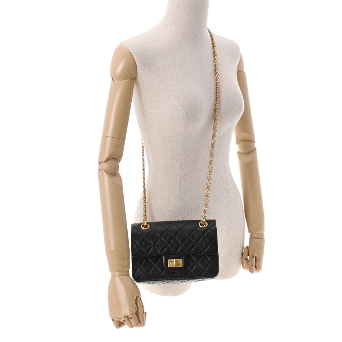 シャネル2.55 チェーンショルダー ミニ 黒 ゴールド金具 レディース