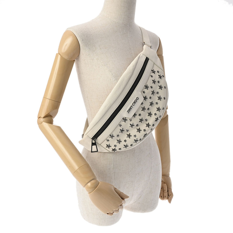ジミーチュウスタースタッズ 白 ユニセックス レザー ボディバッグ
