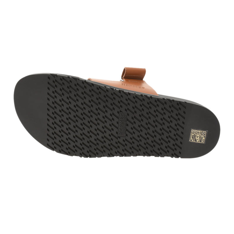 エルメスHモチーフ サイズ44 茶/黒 メンズ レザー サンダル HERMES